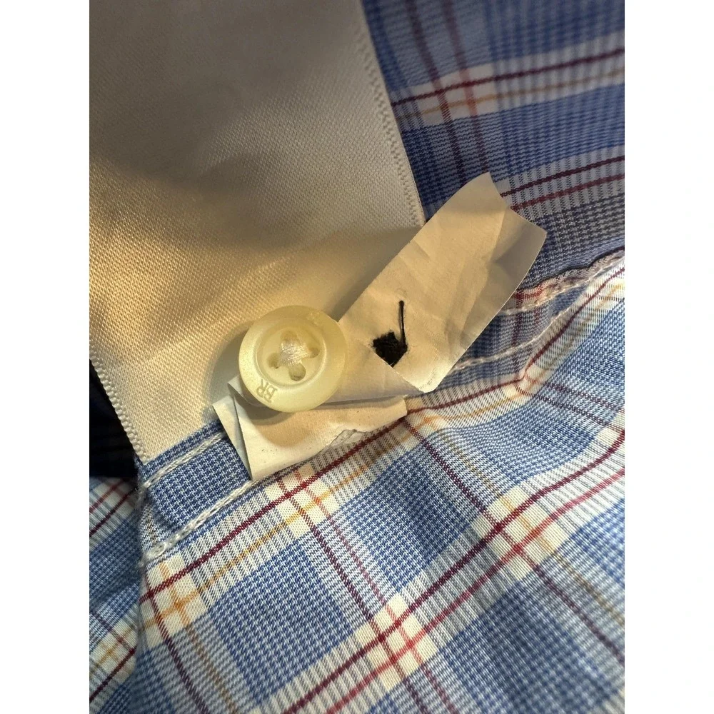 Banana Republic Shirt Mens S Blue Soft Wash Slim Fit Plaid Long Sleeve Button Up